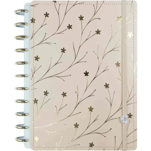 Caderno floral 96 folhas capa dura